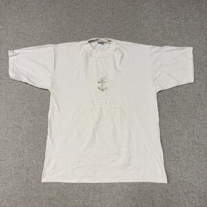 France | T-Shirt | XL | White | Embroidered Monaco Monte Carlo Anchor Graphic